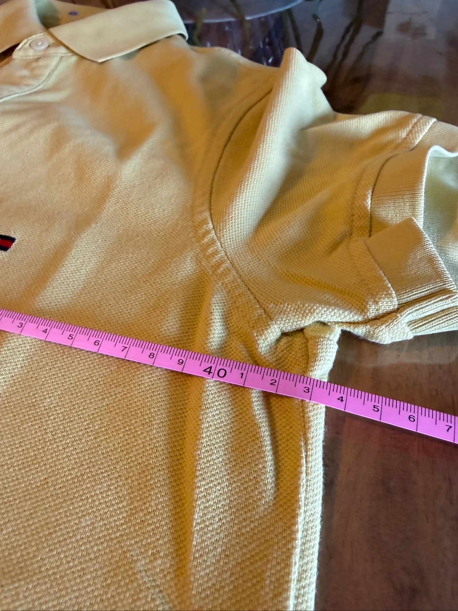 Light yellow Tommy Hilfiger men's XS Slim Fit polo 100% cotton – TBE – photo 6
